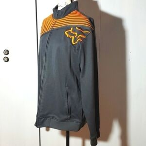 FOX - Mens Vintage Gray & Orange Soft Moto Dirt Bike Jacket Coat Racing  Sz.XL